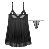 Women's Erotic Sleepwear / Sexy Nightwear with Open Cup / Mesh Lingerie with G-string - EVE's SECRETS