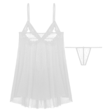 Women's Erotic Sleepwear / Sexy Nightwear with Open Cup / Mesh Lingerie with G-string - EVE's SECRETS