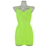 Women's Erotic Transparent Deep Neck Dress / Sexy Lace-up Backless Female Outfits - EVE's SECRETS