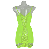 Women's Erotic Transparent Deep Neck Dress / Sexy Lace-up Backless Female Outfits - EVE's SECRETS