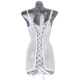 Women's Erotic Transparent Deep Neck Dress / Sexy Lace-up Backless Female Outfits - EVE's SECRETS