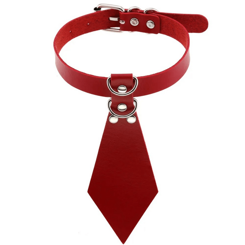 Women's Fetish Choker with Tie / Sexy Faux Leather Collar / BDSM Neck Accessories - EVE's SECRETS