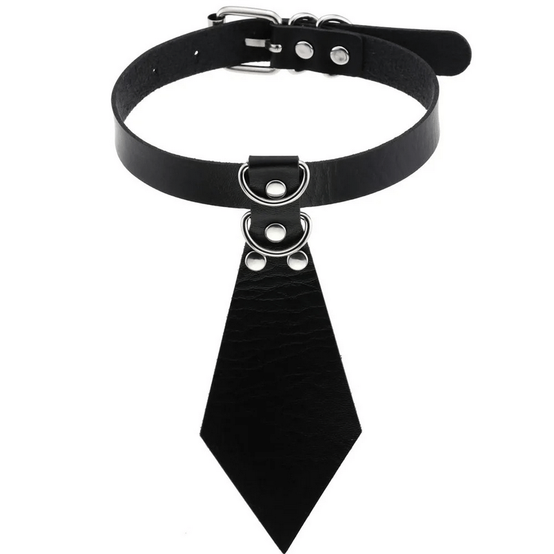 Women's Fetish Choker with Tie / Sexy Faux Leather Collar / BDSM Neck Accessories - EVE's SECRETS