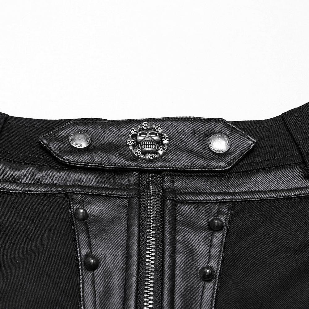Women's Gothic High Waist Mesh Shorts with Studs