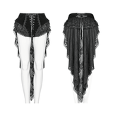 Women's Gothic Swallow Tail Shorts with Delicate Lace Trim