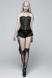 Women's Gothic Swallow Tail Shorts with Delicate Lace Trim