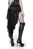 Women's Gothic Swallow Tail Shorts with Delicate Lace Trim