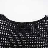 Women's Hollow Out Knit Sweater with Tassel Details