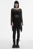 Women's Hollow Out Knit Sweater with Tassel Details
