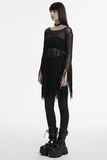 Women's Hollow Out Knit Sweater with Tassel Details