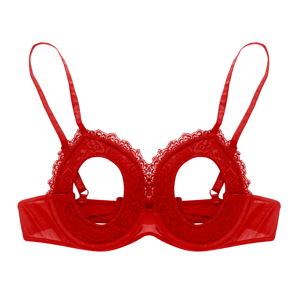 Women's Hot Sexy Open Cup Bra / Lace Underwear with Adjustable Straps - EVE's SECRETS