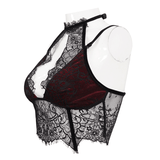 Women's Lace Velvet Bra: Sexy Red and Black Lingerie