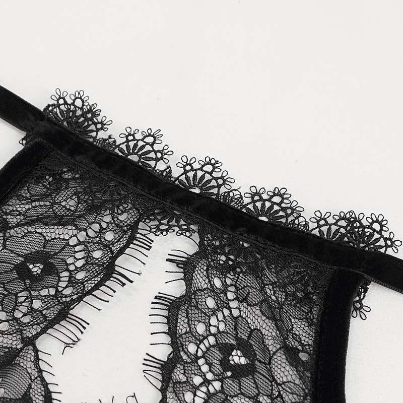 Women's Lace Velvet Bra: Sexy Red and Black Lingerie