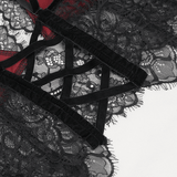Women's Lace Velvet Bra: Sexy Red and Black Lingerie
