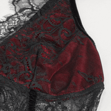 Women's Lace Velvet Bra: Sexy Red and Black Lingerie