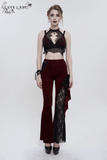 Women's Lace Velvet Bra: Sexy Red and Black Lingerie