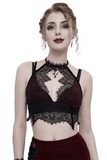 Women's Lace Velvet Bra: Sexy Red and Black Lingerie