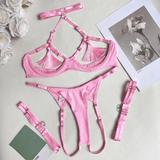 Women's Lingerie Sets / Sexy Female O-Neck Collar Open Chest Bras / Erotic High Waist Panties - EVE's SECRETS