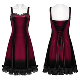 Women's Ombre Dress with Lace Details and Corset Back