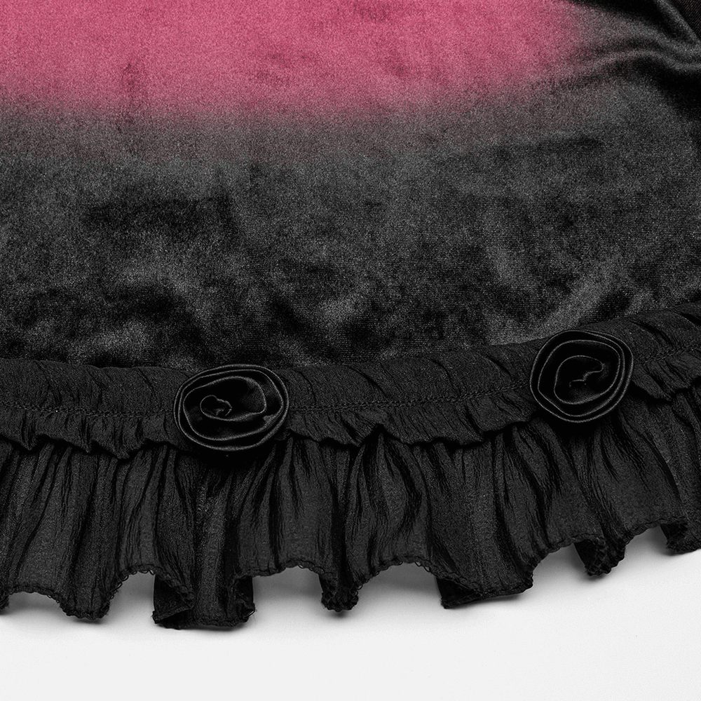 Women's Ombre Dress with Lace Details and Corset Back