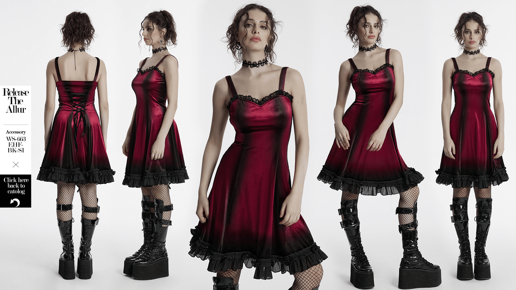 Women's Ombre Dress with Lace Details and Corset Back