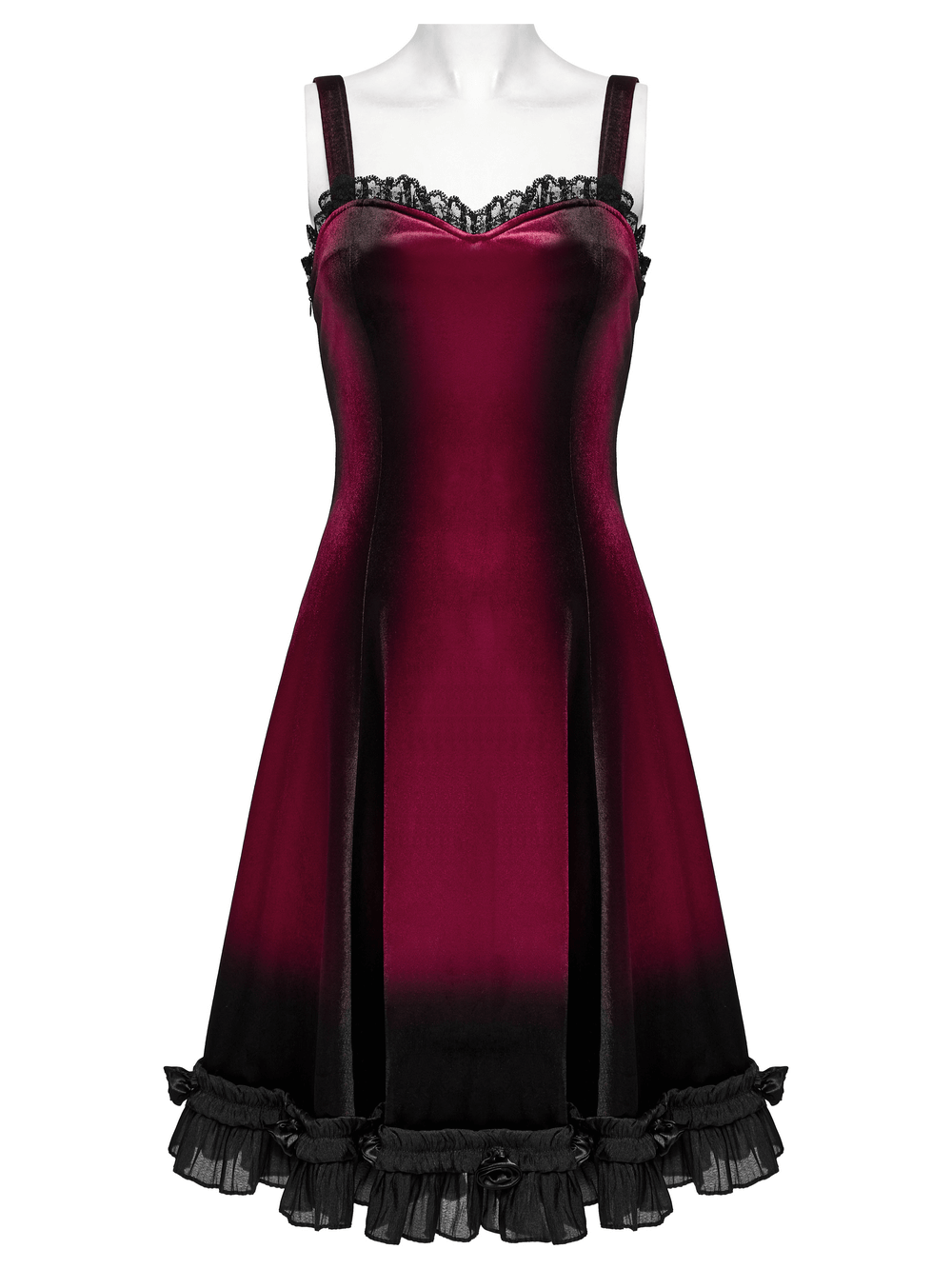 Women's Ombre Dress with Lace Details and Corset Back