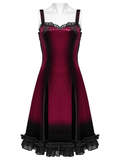 Women's Ombre Dress with Lace Details and Corset Back