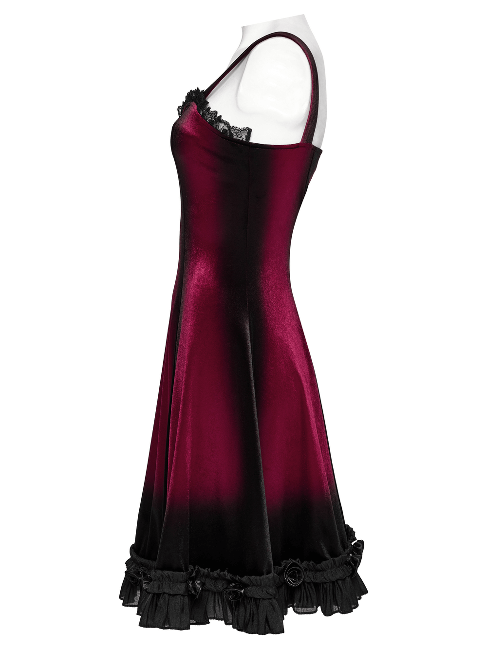 Women's Ombre Dress with Lace Details and Corset Back