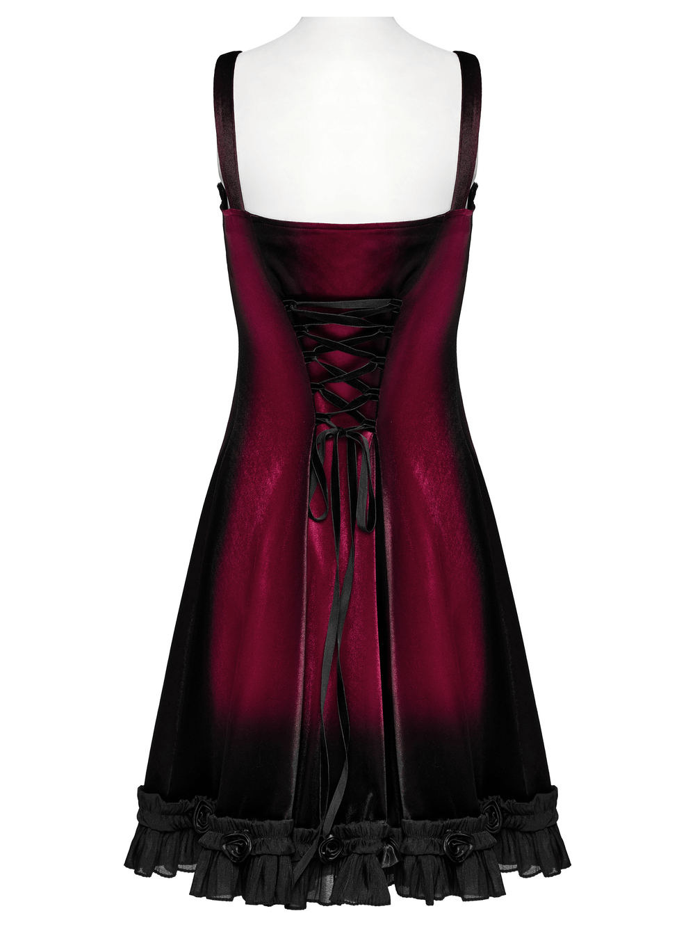 Women's Ombre Dress with Lace Details and Corset Back