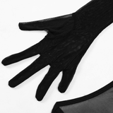Women's Sensual Set of Black Sheer Cut-Out Lingerie / Crop Top with Gloves / Sexy Outfits - EVE's SECRETS