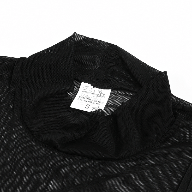 Women's Sensual Set of Black Sheer Cut-Out Lingerie / Crop Top with Gloves / Sexy Outfits - EVE's SECRETS