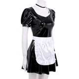 Women's Sexy Costume Maid with Ruffled Puff Sleeve / Erotic Fancy Dress with Apron - EVE's SECRETS