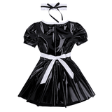 Women's Sexy Costume Maid with Ruffled Puff Sleeve / Erotic Fancy Dress with Apron - EVE's SECRETS