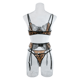 Women's Sexy Lace Leopard Lingerie / Sensual Briefs Female Patchwork Underwear - EVE's SECRETS