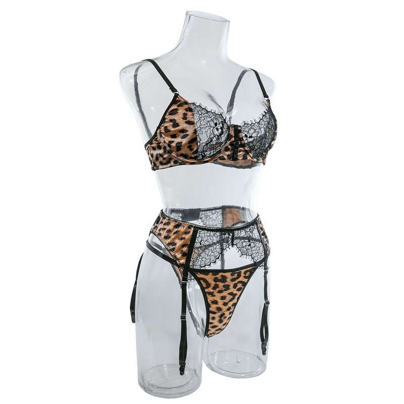 Women's Sexy Lace Leopard Lingerie / Sensual Briefs Female Patchwork Underwear - EVE's SECRETS