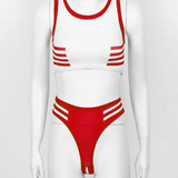 Sexy Sportswoman Costumes / Female Crop Top with Crotchless Briefs / Erotic Cosplay Outfits - EVE's SECRETS