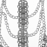 Women's Silver Chain Bra Harness with Dragon Scales