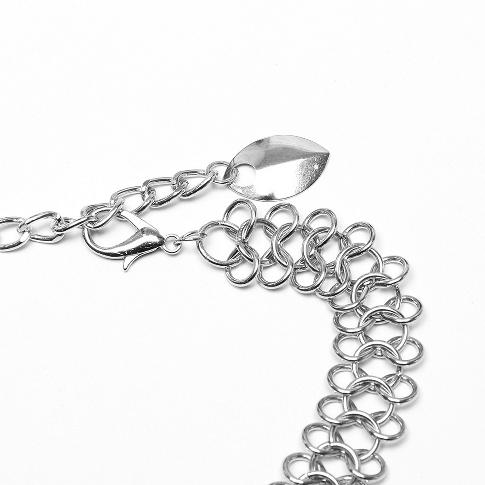 Women's Silver Chain Bra Harness with Dragon Scales
