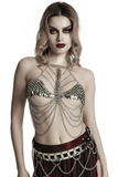 Women's Silver Chain Bra Harness with Dragon Scales