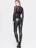 Women's Spider Web Black Top / Punk Rock Mesh Tops