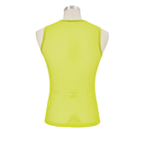 Yellow Men's Sleeveless Mesh Tank: Punk Round Neck Top
