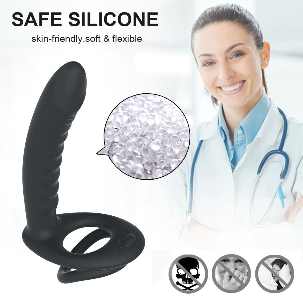 10 Frequency Double Penetration Dildo / Adult Male Bullet Vibrator with Remote Control - EVE's SECRETS