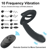 10 Frequency Double Penetration Dildo / Adult Male Bullet Vibrator with Remote Control - EVE's SECRETS