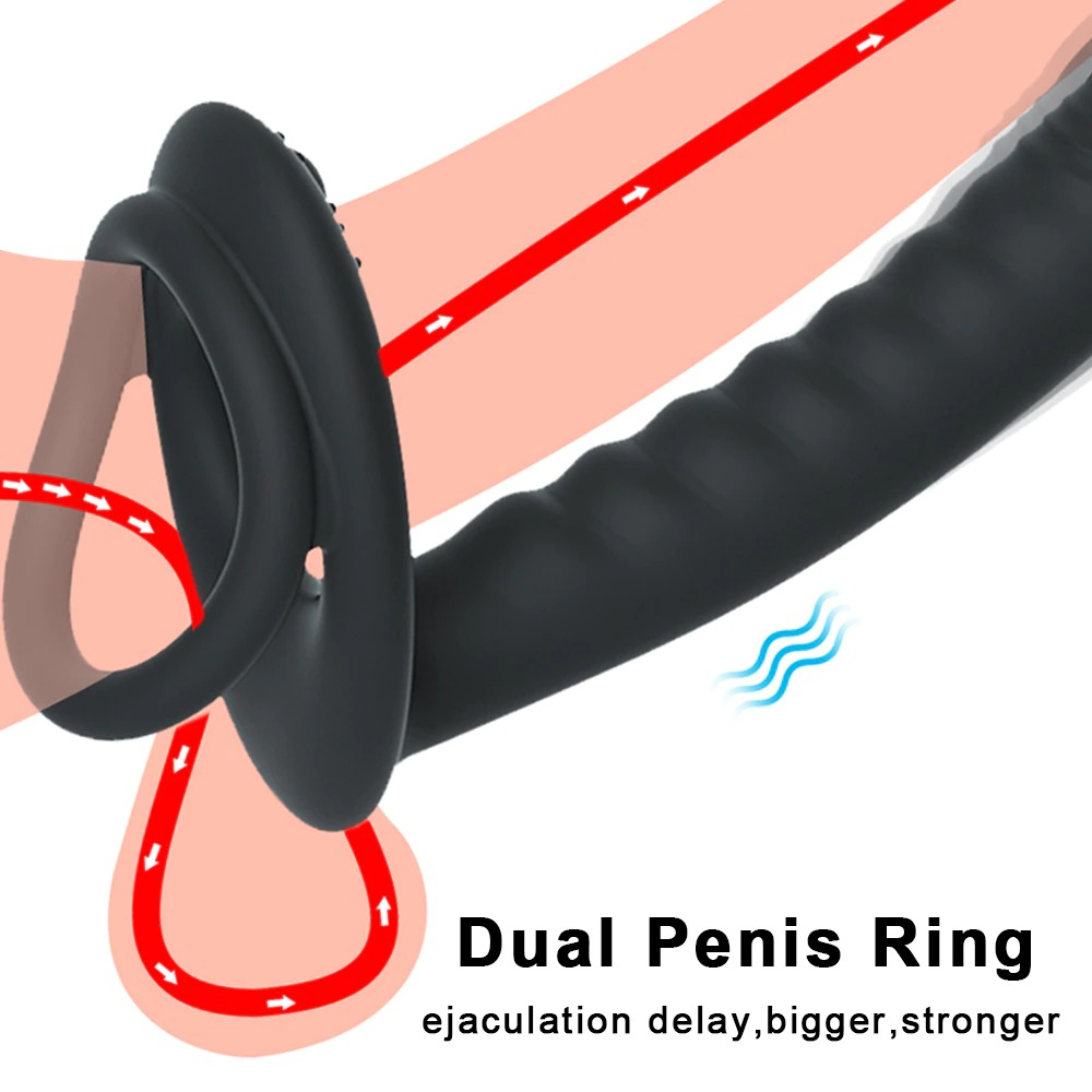 10 Frequency Double Penetration Dildo / Adult Male Bullet Vibrator with Remote Control - EVE's SECRETS