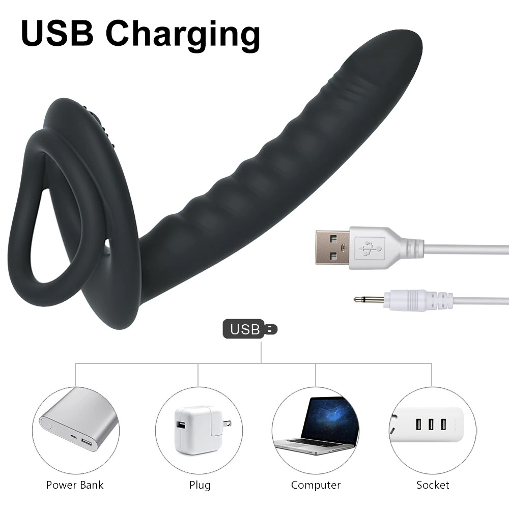 10 Frequency Double Penetration Dildo / Adult Male Bullet Vibrator with Remote Control - EVE's SECRETS