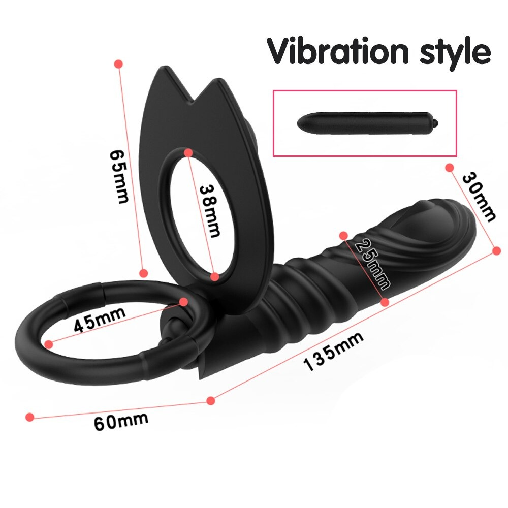 10 Frequency Double Penetration Dildo / Adult Male Bullet Vibrator with Remote Control - EVE's SECRETS