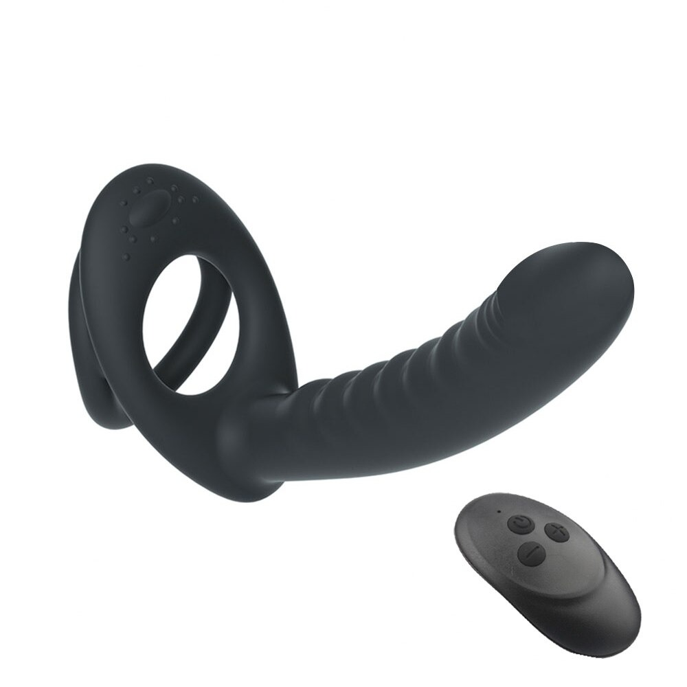 10 Frequency Double Penetration Dildo / Adult Male Bullet Vibrator with Remote Control - EVE's SECRETS