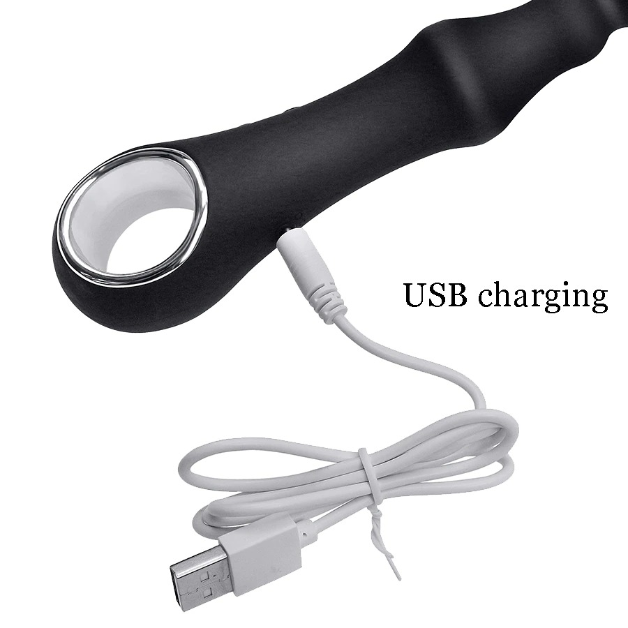 7-Speed Flexible Beaded Anal Vibrator with Heating Function / Unisex Erotic Toys - EVE's SECRETS