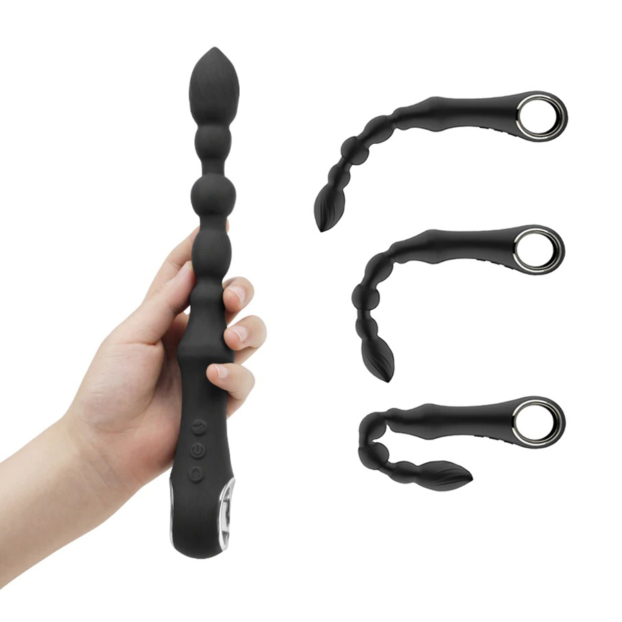 7-Speed Flexible Beaded Anal Vibrator with Heating Function / Unisex Erotic Toys - EVE's SECRETS
