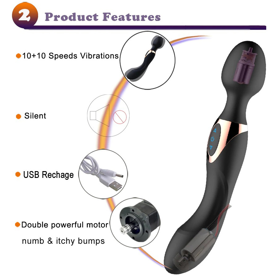 10 Speeds Powerful Big Magic Wand Body Massager Sex Toy For Women / Clitoris Stimulate Vibrator - EVE's SECRETS